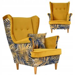 Ari Print Duo tugitool Scandinavian Family Furniture kollane lehtede muster цена и информация | Кресла в гостиную | kaup24.ee