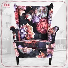 ARI PRINT Skandinaavia kõrvaklappidega tugitool Family Furniture lilleline stiilne veluurne mööbel цена и информация | Кресла в гостиную | kaup24.ee