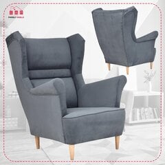 Zoja tugitool Skandinaavia kõrvaklapp Family Furniture hall grafiit lounge hall цена и информация | Кресла в гостиную | kaup24.ee