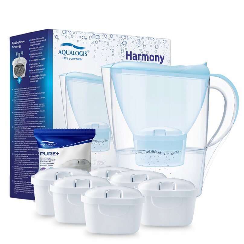 Filterkann Aqualogis Harmony veefiltri anum 2,6 l + 6 filtrit цена и информация | Filterkannud ja filtrid | kaup24.ee