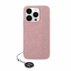 Karl Lagerfeld KLHCP15LPSAKDGCP iPhone 15 Pro 6.1" różowy|pink hardcase Saffiano Rhinestones & Charm цена и информация | Чехлы для телефонов | kaup24.ee