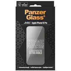 PanzerGlass Ceramic Protection iPhone 15 Pro 6.1" Ultra-Wide-Fit Screen Protection Easy Aligner Included 2838 цена и информация | Защитные пленки для телефонов | kaup24.ee