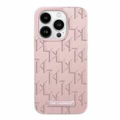 Karl Lagerfeld KLHMP15LPKHPORPP iPhone 15 Pro 6.1" hardcase różowy|pink Leather Monogram Metal Logo цена и информация | Чехлы для телефонов | kaup24.ee