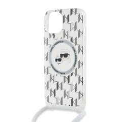 Karl Lagerfeld IML Monogram Crossbody K&CH Heads MagSafe Case for iPhone 15 Transparent цена и информация | Чехлы для телефонов | kaup24.ee