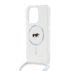 Karl Lagerfeld IML Crossbody Karl Head MagSafe Case for iPhone 15 Pro Transparent цена и информация | Чехлы для телефонов | kaup24.ee