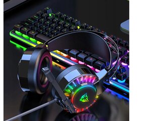 Игровая гарнитура для любителей со светодиодной подсветкой RGB и микрофоном цена и информация | Наушники | kaup24.ee