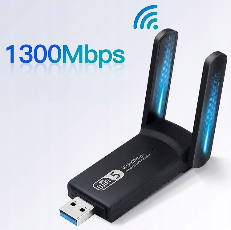 USB Wifi adapter USB 3.0 1300 Mbps hind ja info | USB jagajad, adapterid | kaup24.ee