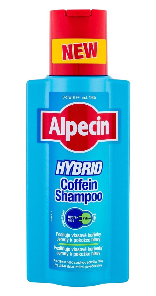 Kofeiiniga hübriidšampoon juuste väljalangemise vastu Alpecin Hybrid Coffein meestele 250 ml цена и информация | Šampoonid | kaup24.ee