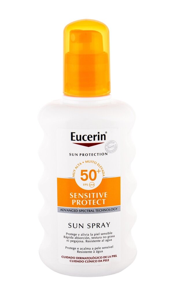 Pihustatav päikesekaitsekreem Eucerin Sensitive Protect SPF50+ 200 ml цена и информация | Päikesekreemid | kaup24.ee