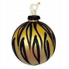 Klaasist jõulupuu kuusepall must ja kuldne 8 cm цена и информация | Рождественские украшения | kaup24.ee