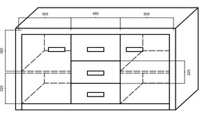 2-ukseline kirst 3 sahtliga Megan K 5 hind ja info | Kummutid | kaup24.ee