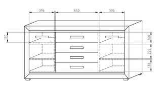 Двухдверный комод с 4 выдвижными ящиками SA - K8 цена и информация | Комоды | kaup24.ee