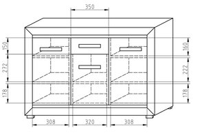 Трехдверный комод с выдвижным ящиком SA - K6 цена и информация | Комоды | kaup24.ee