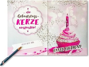 Bentino sünnipäevakaart XL heleda "küünlaga" puhumiseks, laulu "Celebration", A4 komplekt ümbrikuga, tervituskaart muusikaga, Bentino tervituskaart "Suurepärased kaardid" hind ja info | Ümbrikud, postkaardid | kaup24.ee