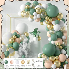 Sage Green Arch Set Mix Balloon Set (117 tk) hind ja info | Õhupallid | kaup24.ee