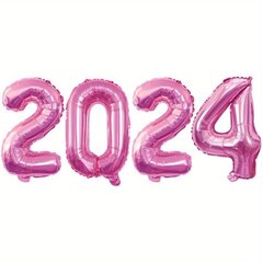 '1 комплект фольгированных шаров с цифрами 2024 года для кануна Нового 2024 года, фестиваля, вечеринок, выпускного, годовщины 2024 года, рождественского украшения' цена и информация | Шарики | kaup24.ee