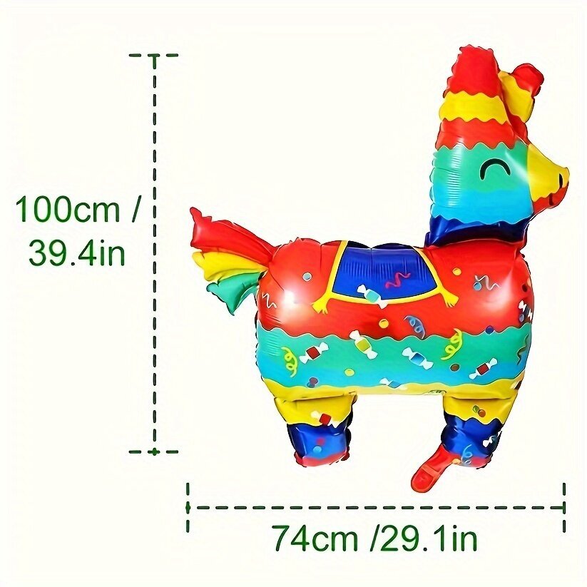 '3tk/komplekt Jumbo Taco Lama Cactus Balloon Mexico FiestaThemed Peotarbed Sisustus Sport Pulma Sünnipäevapidu' цена и информация | Õhupallid | kaup24.ee