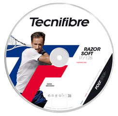 Струны для теннисных ракеток Tecnifibre RAZOR SOFT 200м, 1,25мм, черные цена и информация | Товары для большого тенниса | kaup24.ee