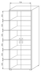 Büroo 2-ukseline raamaturiiul OF - DR 5 hind ja info | Kontoritoolid | kaup24.ee