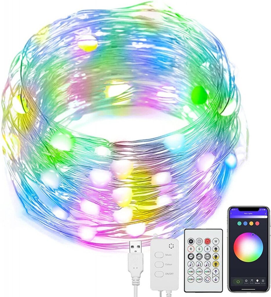 Fairy Lights RGB LED 50 LED valgusniit цена и информация | Jõulutuled | kaup24.ee