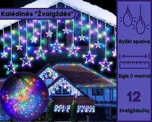 LED Garlianda - kardin "Tähed", mitmevärviline hind ja info | Jõulutuled | kaup24.ee