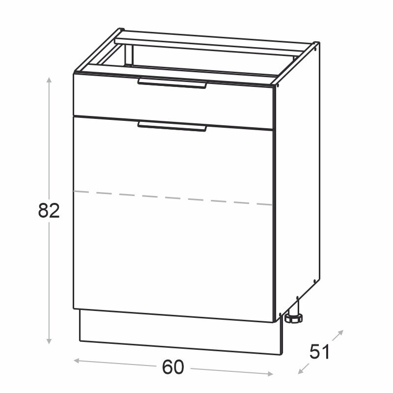 Novo alumine köögikapp 60 cm sahtliga, matt hal цена и информация | Köögikapid | kaup24.ee