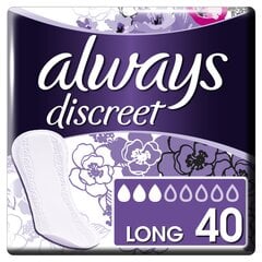 Pesukaitsmed ALWAYS DISCREET Long, kerge kusepidamatuse korral, 40 tk. hind ja info | Procter & Gamble Kosmeetika, parfüümid | kaup24.ee