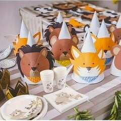 '8/20tk Jungle Animal Bear Theme Peolauanõud Ühekordsed pabertaldrikud Salvrätik Sünnipäevakaunistus Baby Shower Decor Kodusisustus Peotarbed' hind ja info | Peokaunistused | kaup24.ee