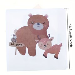 '8/20tk Jungle Animal Bear Theme Peolauanõud Ühekordsed pabertaldrikud Salvrätik Sünnipäevakaunistus Baby Shower Decor Kodusisustus Peotarbed' hind ja info | Peokaunistused | kaup24.ee