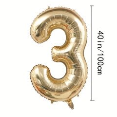 '1 шт. 101,6 см гелиевые шары с золотым номером для украшения дня рождения, юбилея' цена и информация | Праздничные декорации | kaup24.ee