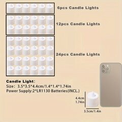 '6/12/24 шт. светодиодные электронные свечи' цена и информация | Праздничные декорации | kaup24.ee
