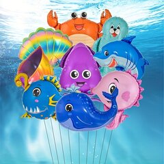 '9tk Mini Ocean Animal alumiiniumfooliumist õhupallikomplekt Laterna kala/merihobune/osakond/hai/krabi/vaal/merikarp/merilõvi pühadepeokaunistus Aare Sünnipäevakaunistus õhupallide peokaunistus õhupallid ookeaniteemalised peotarbed' hind ja info | Peokaunistused | kaup24.ee