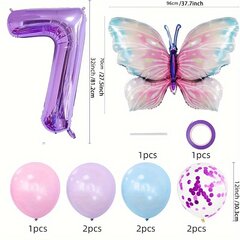 '11 tk, Liblikate numbritega fooliumõhupallide komplekt, Sünnipäevakaunistus, Aastapäevakaunistus, Pühadekaunistused, Kodukaunistus, Klassiruumi sisekujundus, Atmosfääriline taustakujundus, Sise-väliskaunistused' hind ja info | Peokaunistused | kaup24.ee
