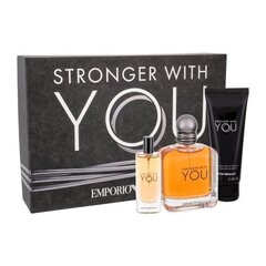 Komplekt Giorgio Armani Emporio Stronger With You meestele: EDT 100 ml + dušigeel 75 ml + EDT 15 ml hind ja info | Meeste parfüümid | kaup24.ee