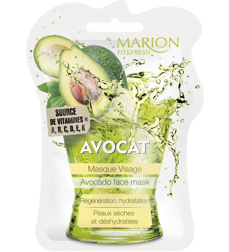 Näomask avokaadoga, kuivale, dehüdreeritud nahale, Marion Avocado 7,5 ml hind ja info | Näomaskid, silmamaskid | kaup24.ee