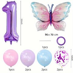 '11 tk 101,6 cm hiiglaslik liblikas õhupall, lilla sünnipäevapeo õhupallikomplekt, lihavõttepühade kingitus' hind ja info | Peokaunistused | kaup24.ee