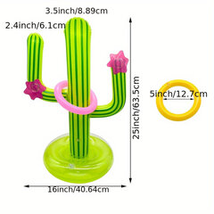 'Täispuhutava kaktuse rõngaviskamise mängukomplekt 4 täispuhutava rõngaga – Hawaii basseinimängu kaktuse suvepeotarbed – basseini rannapeo kaunistustarbed' hind ja info | Peokaunistused | kaup24.ee