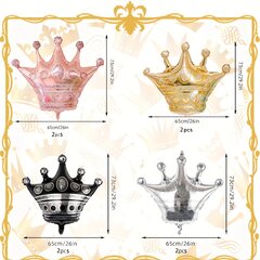 '2tk Musta kroonfooliumist õhupalle, mida kasutatakse sünnipäevadel, juubelipidustustes, sünnipäevade pulmades, atmosfäärikaunistuste õhupallid. (must, kuldne, roosa kuld, hõbe)' hind ja info | Peokaunistused | kaup24.ee