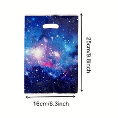 '10 tk Galaxy Party Favor kotid Kaasaskantavad kommikotid sünnipäevapeoks Galaxy peotarbed Kosmosepeo soodustuskotid Tähised plastikust käepidemetega kinkekotid sünnipäevapeoks (Lilla Galaxy)' hind ja info | Peokaunistused | kaup24.ee