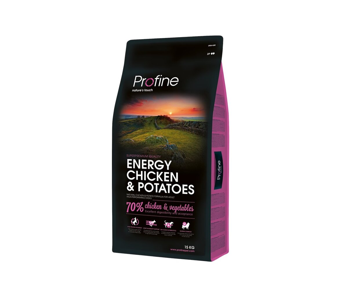 Profine Dog Energy Chicken & Potatoes kuivtoit aktiivsetele koertele, 15 kg цена и информация | Kuivtoit koertele | kaup24.ee