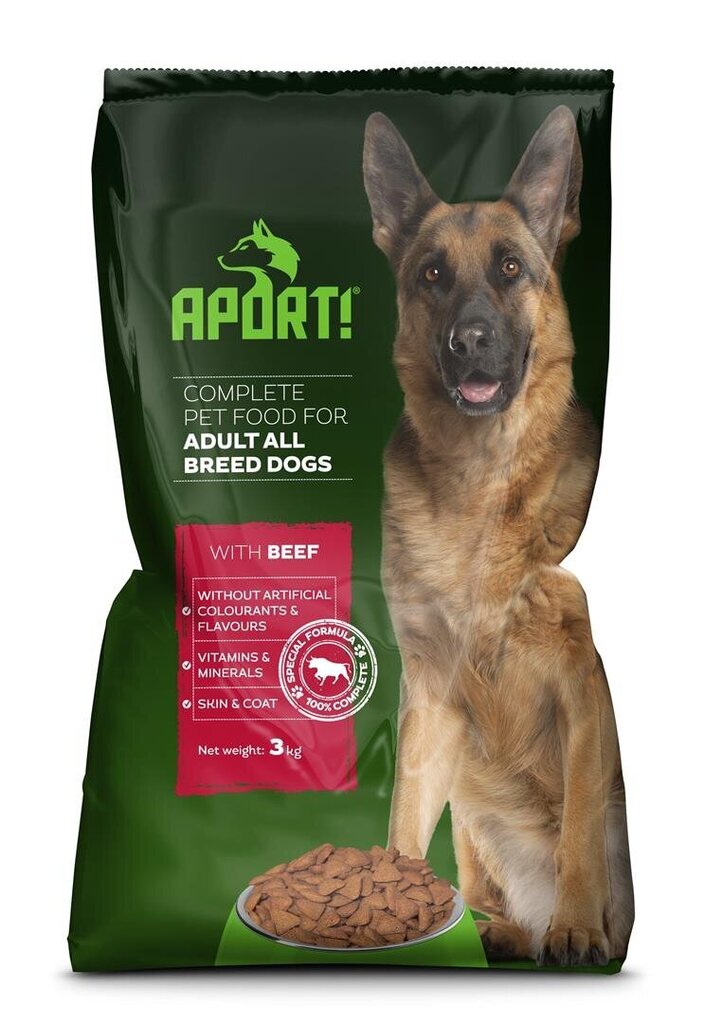 Aport kuivtoit koerale veiselihaga, 3kg x 5 tk hind ja info | Kuivtoit koertele | kaup24.ee