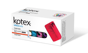 Тампоны Kotex UltraSorb Super, 6x32 шт. цена и информация | Тампоны, гигиенические прокладки для критических дней, ежедневные прокладки | kaup24.ee