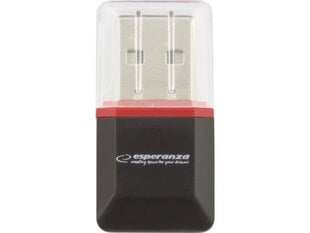 Кард-ридер Esperanza EA134K MicroSD, черный цена и информация | Адаптеры и USB-hub | kaup24.ee