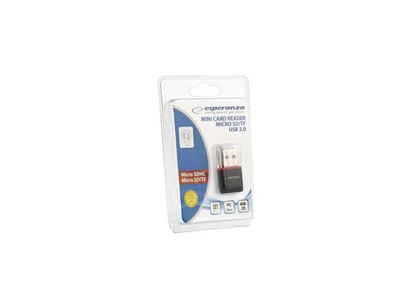 Kaardilugeja Esperanza EA134K MicroSD, must hind ja info | USB jagajad, adapterid | kaup24.ee