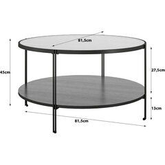 Журнальный столик Loft24, черный цена и информация | Журнальные столики | kaup24.ee