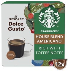 Starbucks Dolce Gusto House Blend Americano, 12 kapslit, 102g hind ja info | Kohv, kakao | kaup24.ee