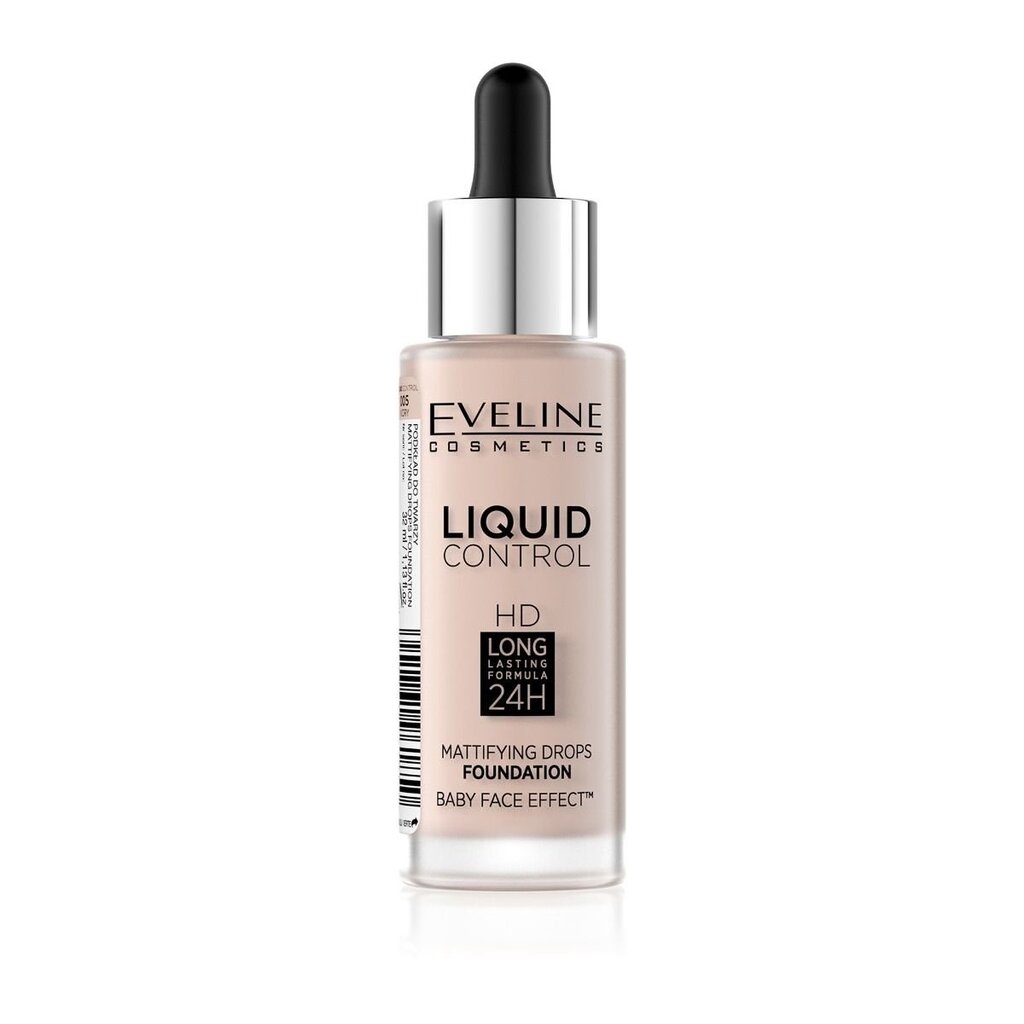 Jumestuskreem Eveline Cosmetics Liquid Control HD Mattifying Drops nr. 005 Ivory 32 ml hind ja info | Jumestuskreemid, puudrid | kaup24.ee