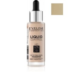 Jumestuskreem Eveline Liquid Control HD Mattifying Drops 32 ml, 010 Light Beige hind ja info | Jumestuskreemid, puudrid | kaup24.ee