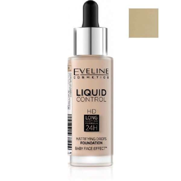 Jumestuskreem Eveline Liquid Control HD Mattifying Drops 32 ml, 010 Light Beige hind ja info | Jumestuskreemid, puudrid | kaup24.ee