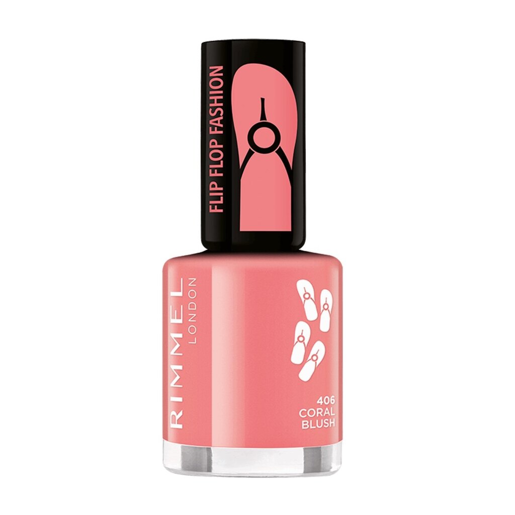 Kiiresti kuivav küünelakk Rimmel London 60 Seconds Flipflop Fashion 406 Coral Blush 8 ml цена и информация | Küünelakid, küünetugevdajad | kaup24.ee